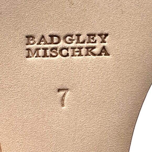 Badgley Mischka Size 7 Teasha Soft Nude Satin Jeweled Wedges Dress Sandals Shoes - Picture 14 of 15
